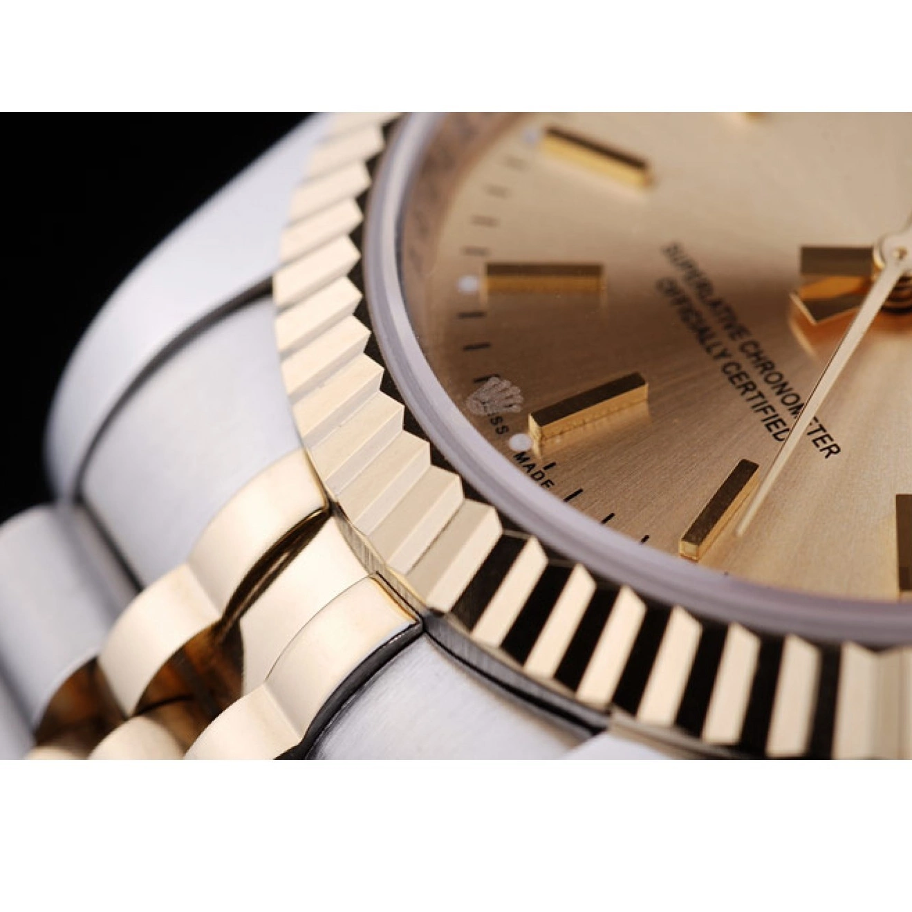 AAA Replica Watches Gold 7450 Rolex Ribbed Bezel Datejust Dial 0724